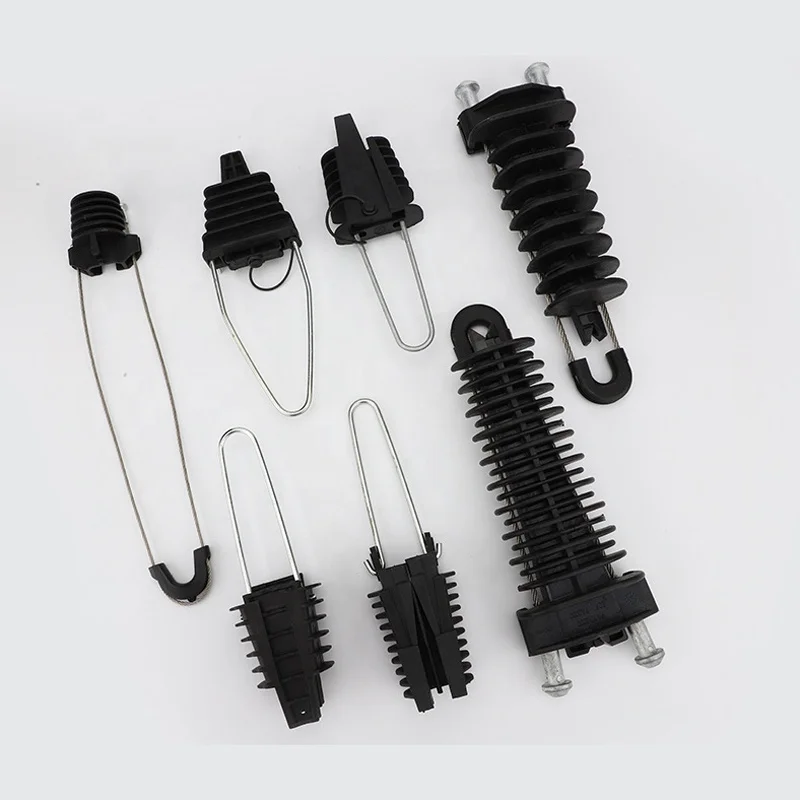Electrical ABC Accessories Fiber Optic Drop Cable Clamp Insulation Suspension Dead End Anchor Bonding Clamps