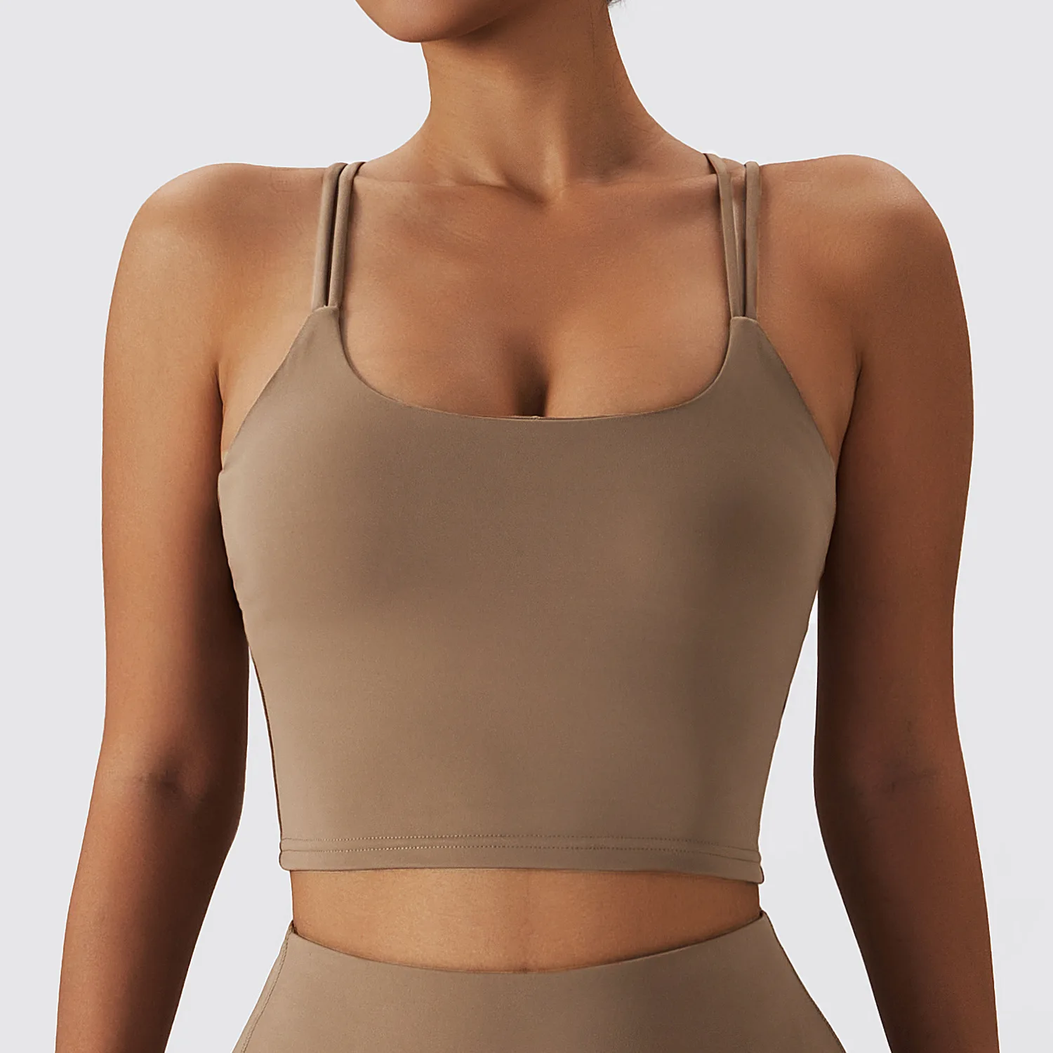 Winter Warm Sports Underwear Beauty Back Plush Thick Yoga Bra Top Running Nude Fitness Vest