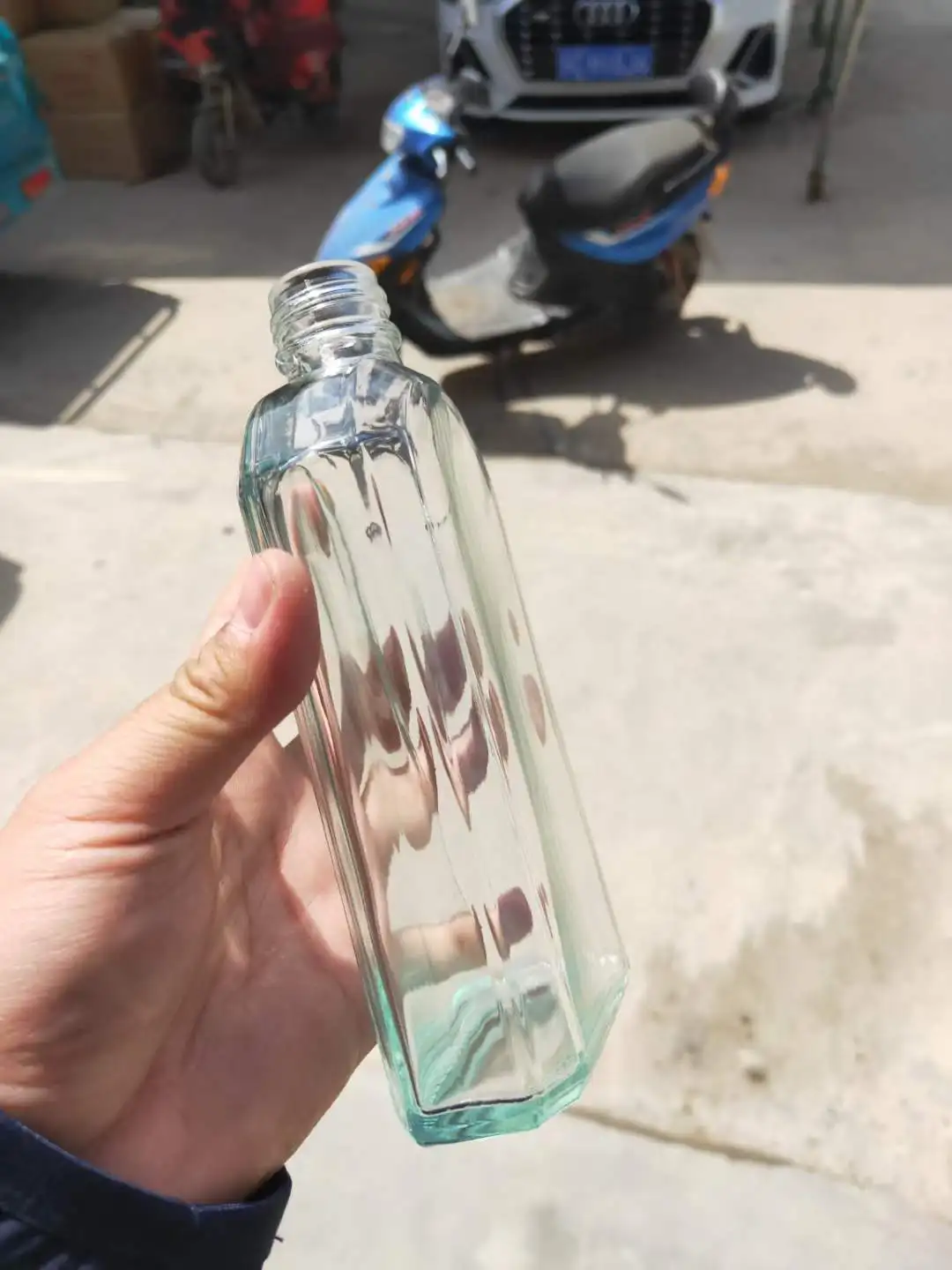 350ml 12oz empty flat glass bottles flask hip bottles customized logo print coffee juice milk glass bottles empty