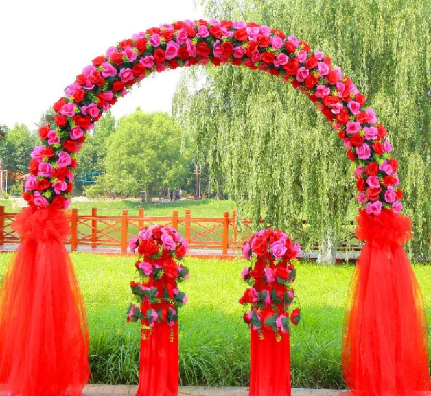 Wedding Metal Arch Artificial Flower Arch Flower Stand for Wedding Celebration Opening