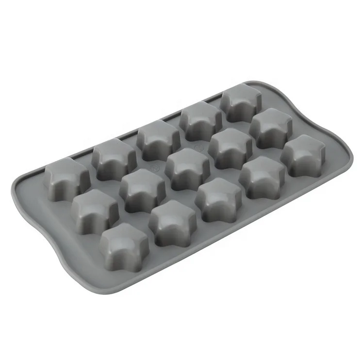 15 Cavities Star Shape Silicone Chocochip Chocolate Wafer Mould Ice Cube Tray