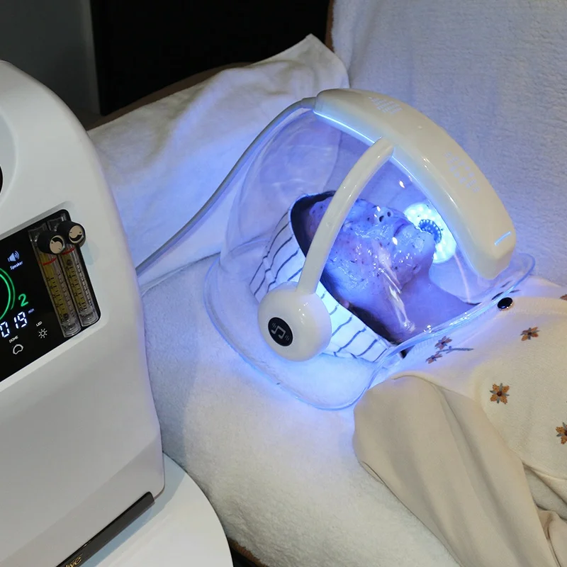 Оливковое масло красоты отбеливания кожи в Корейском стиле Oxigen лицевая машина корки zuurstof светодиодная купольная камера Гипербарической кислородной терапии машина для лица