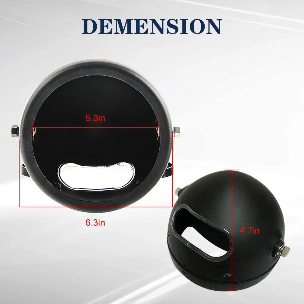 Black 5.75 inch Motorcycle LED Headlight Housing Bucket Mount for Harley Honda Suzuki Kawasaki Vulcan Cruiser Bike Cafe racers