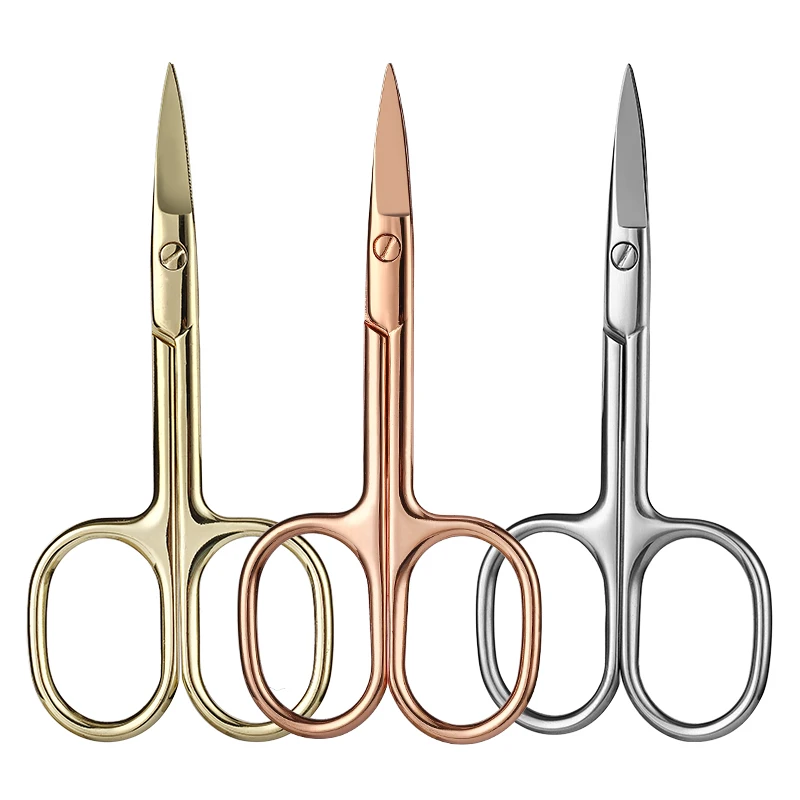 Private Label Custom Logo Stainless Steel Small Beauty Scissors Eyebrow Trimming Tools Eyelash Scissors