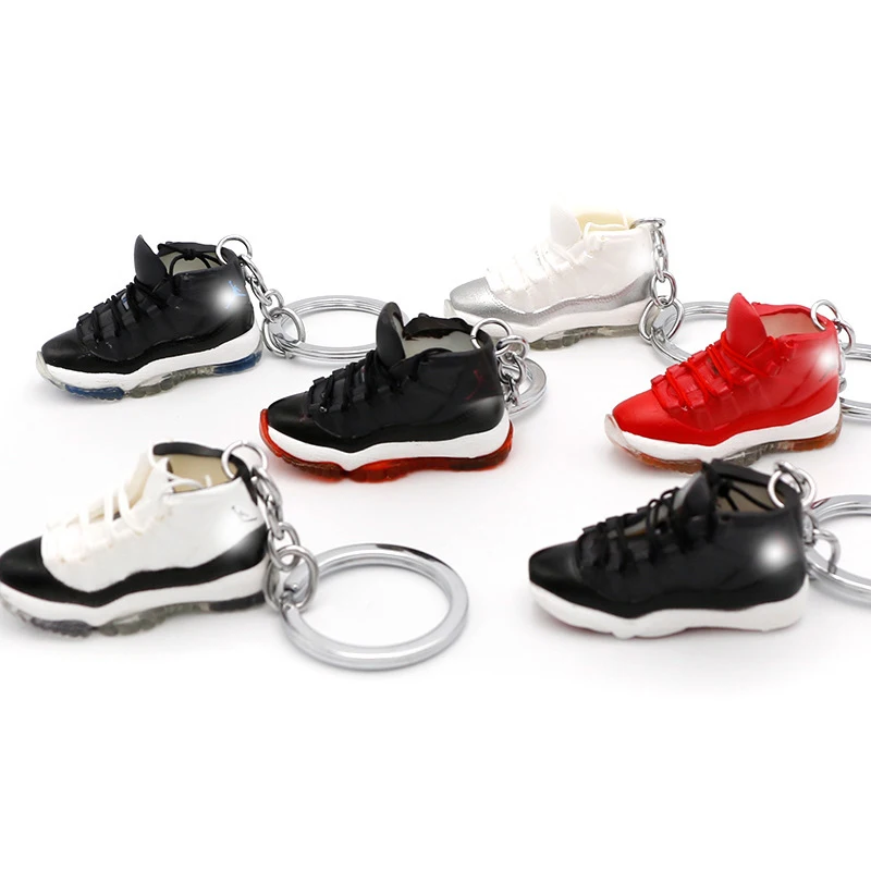 High Quality Soft Pvc Llaveros cute 3D 1/6 rubber sneaker aj3 shoes keychain  aj4 shoe key chain accessories