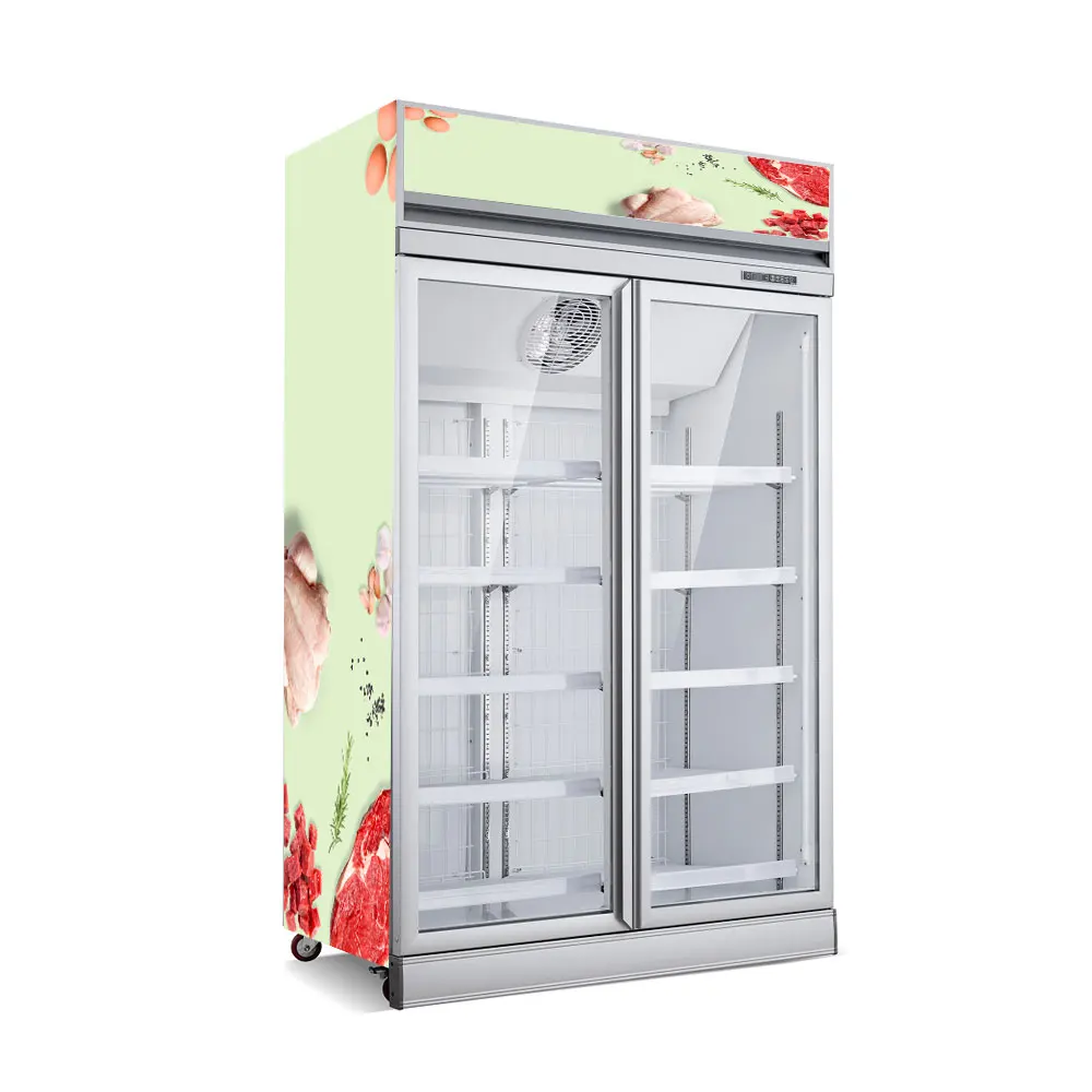 Hot Wholesale Upright Freezer Commercial Glass Door Display Freezer Guangdong Refrigerator Freezer