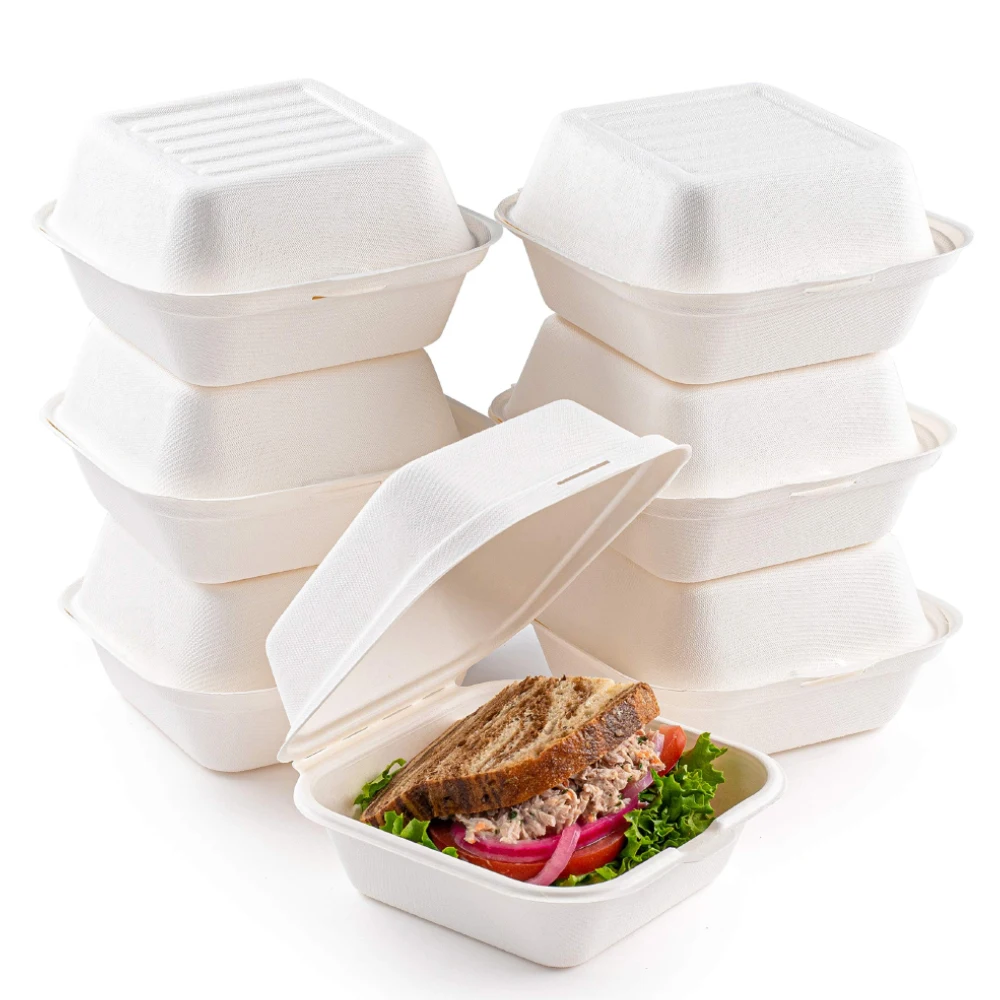 Wholesale Custom Compostable Biodegradable Eco Friendly Clamshell Food Packaging
