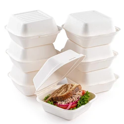Wholesale Custom Compostable Biodegradable Eco Friendly Clamshell Food Packaging