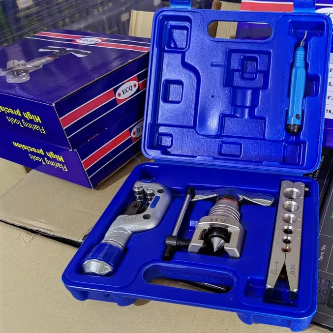 Accurate Flaring Eccentric Cone design ECQ 806 Flaring tool set air condition Copper Pipe deburrer clamping bearing cutter 808