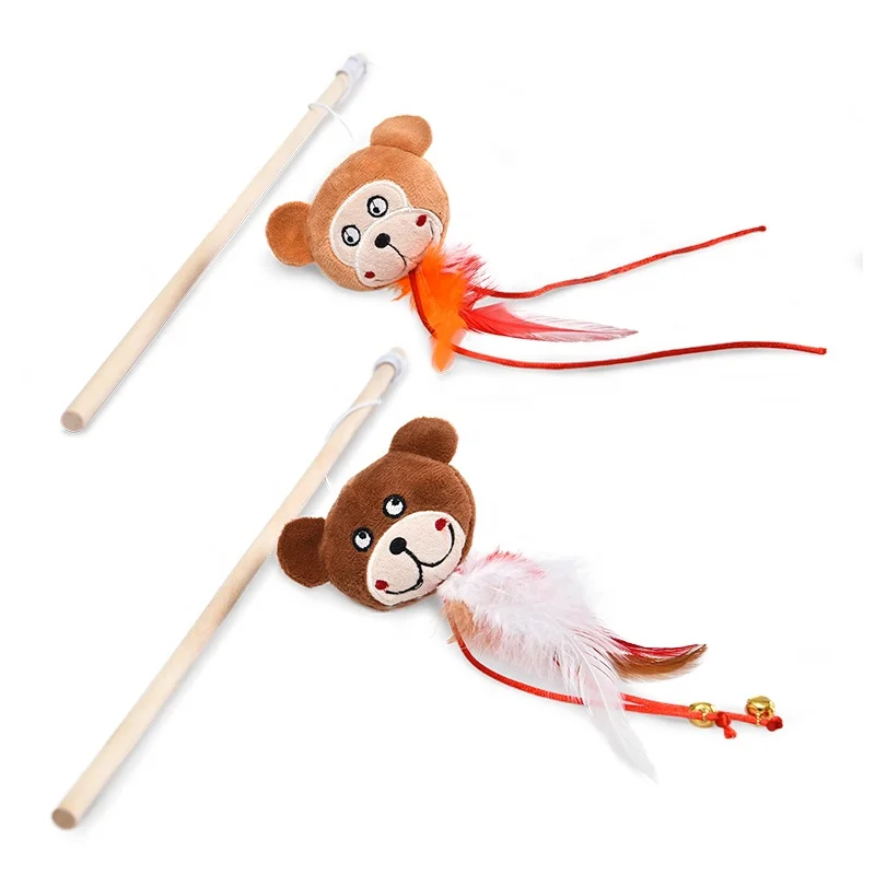 Indoor Outdoor Entertainment Cats Kitten Plush Toy Interactive Cat Toy Teaser Pole