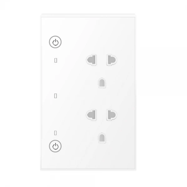 Vietnamese standard WiFi Smart Power Wall Outlet 16A 2 In-wall Socket with USB Interface work with Google home and Amazon Alexa