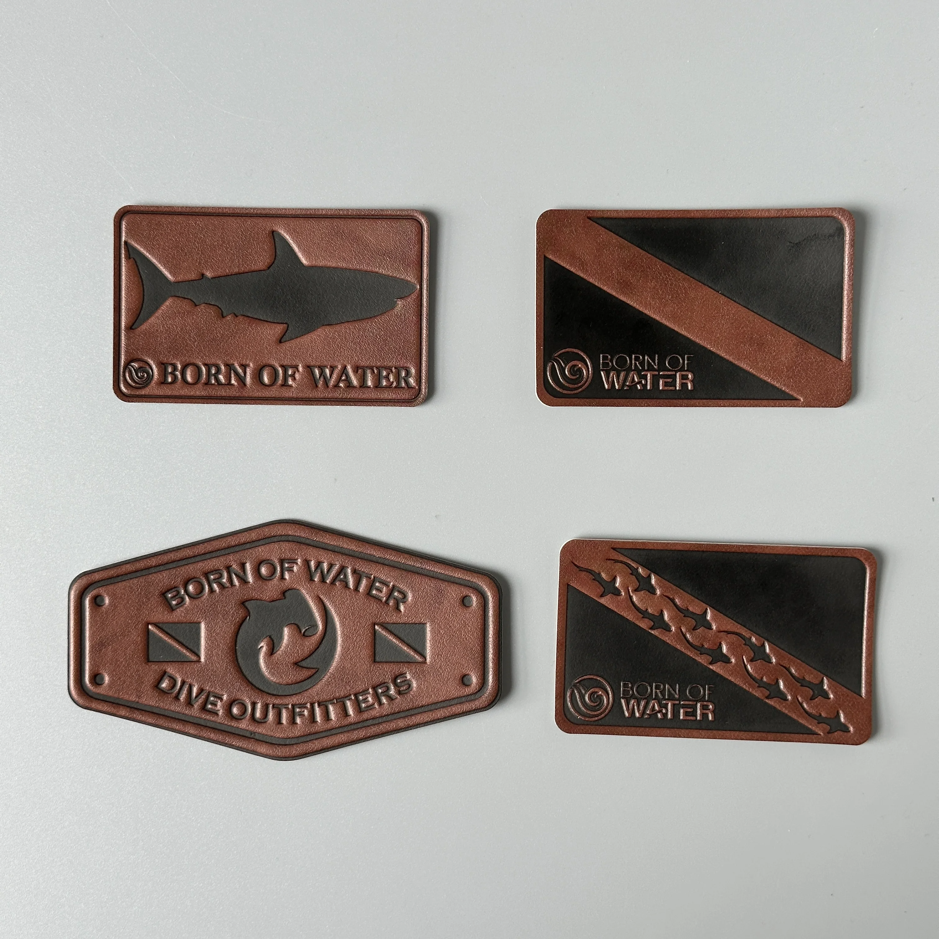 High Quality Laser Engraved Jeans Hats Pu Embossed Leather Patches blank Custom Logo for Bag