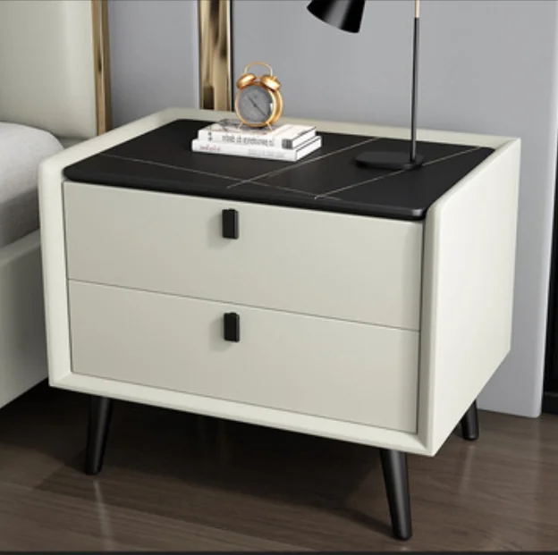 High Quality Luxury Nordic Nightstands White Bedside Table with Drawer