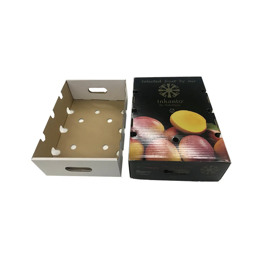 Wholesale box packing Custom logo rigid cardboard fruit cheery/apple/banana packing paper box