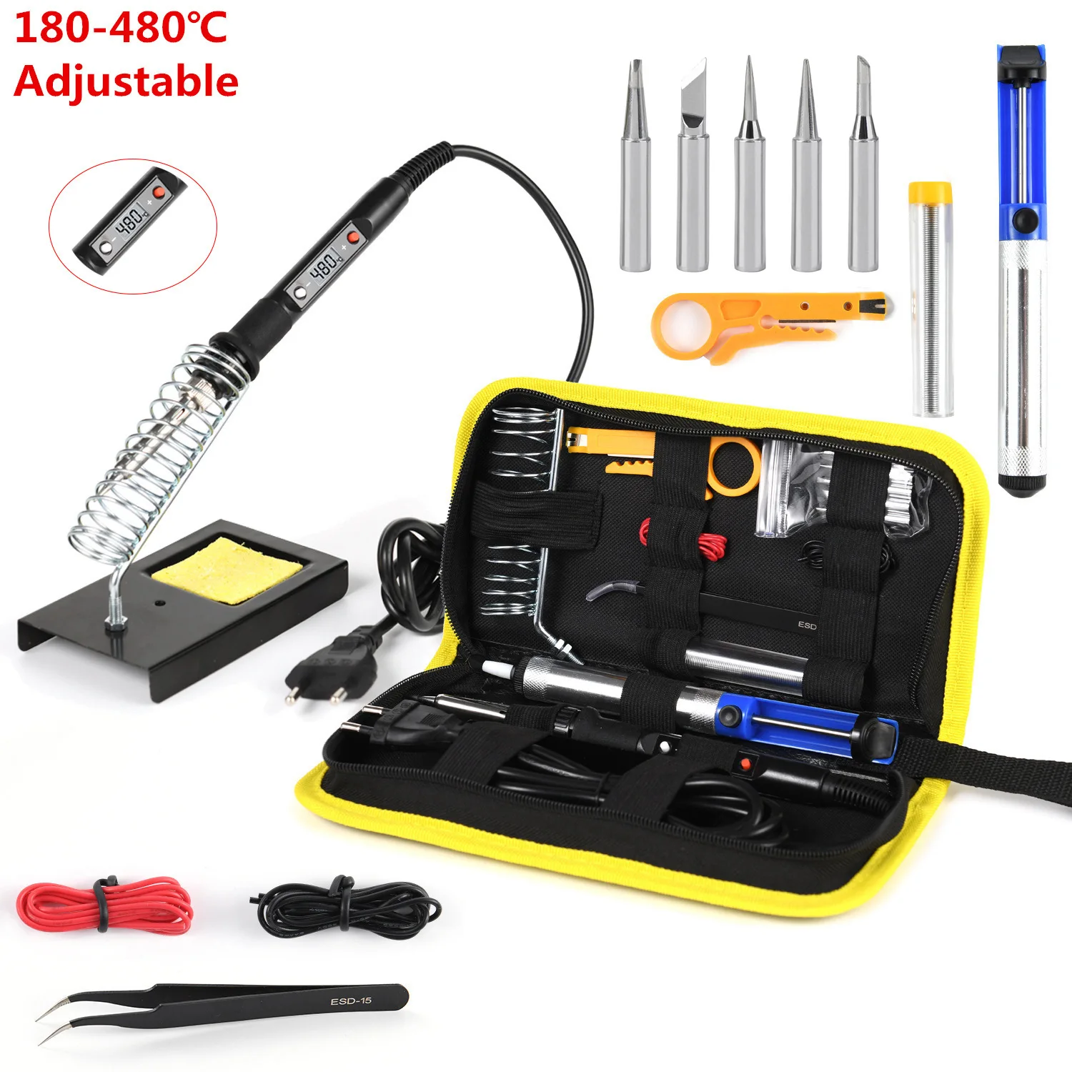 220V 110V 80W Temperature Adjustable Digital Electric Soldering Iron Kit Set Welding Repair Tools
