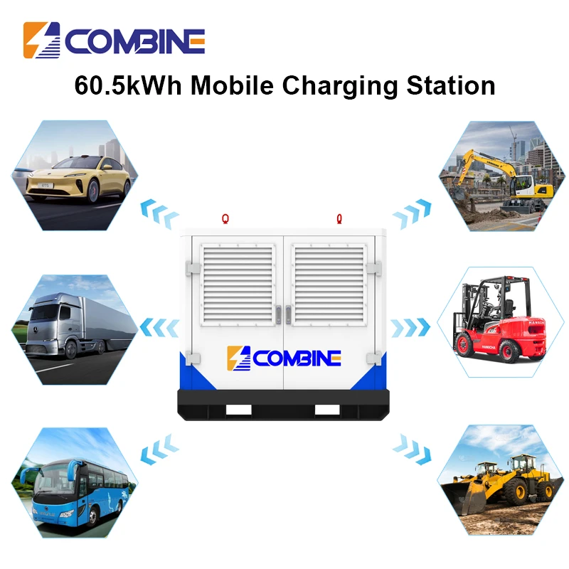COMBINE 60kWh Hybrid Power Station Generator Solar Power 100kWh Commercial and Industrial Mobile Energy Storage System