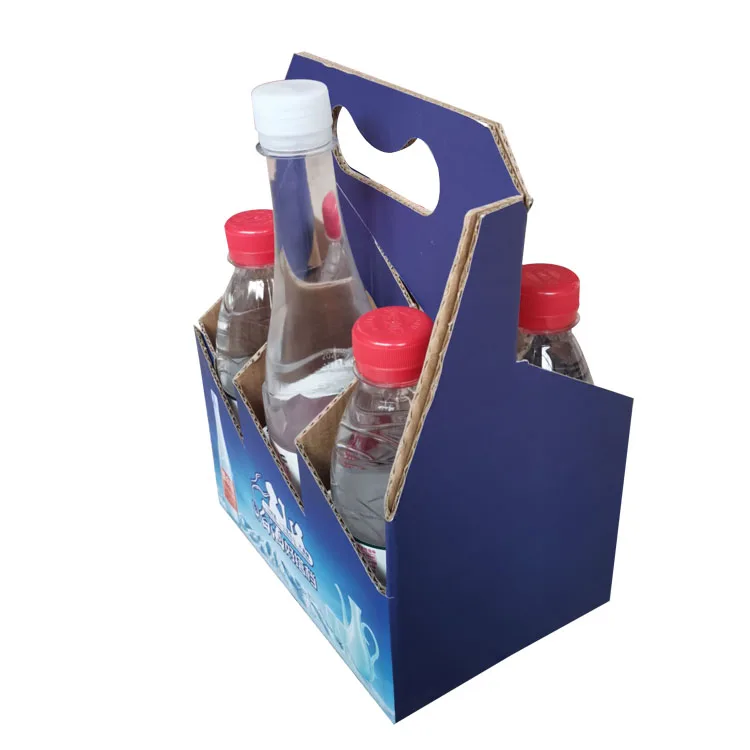 Corrugated Carton Kraft Holder 4 6 Pack Display Bottle Drink Counter Stand Cardboard Display Boxes