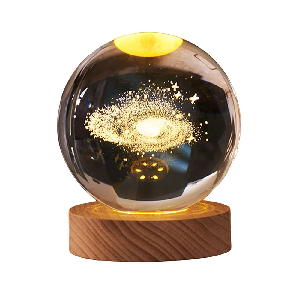 Smart Home Indoor Lighting Usb Christmas Led Bedside Table Night Light Crystal Craft Ball Night Lamp