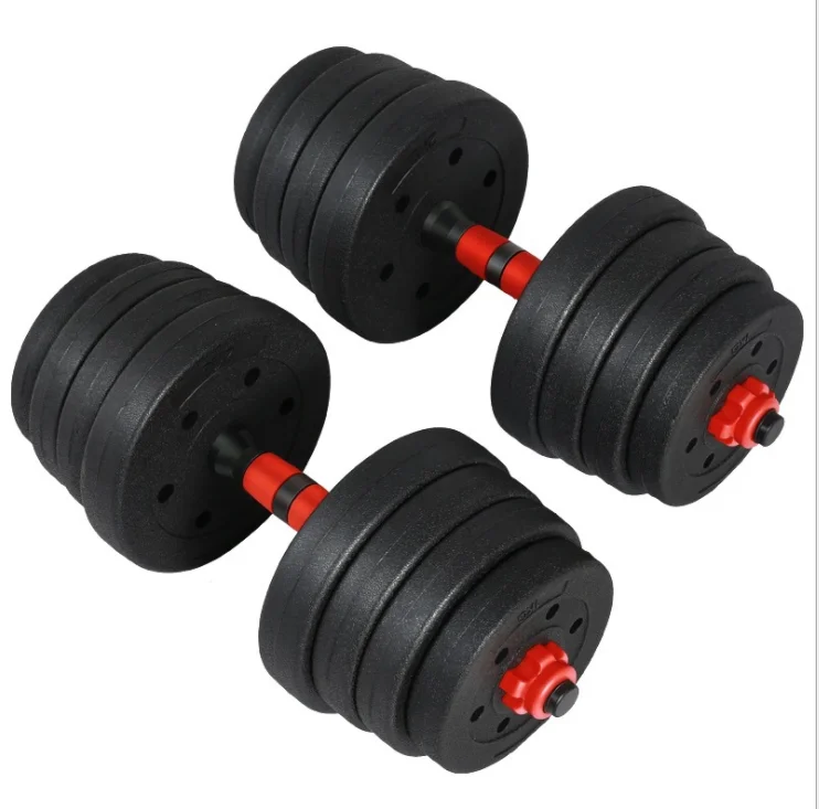 20 Kg /30Kg/ 50Kg cheap adjustable dumbbell barbell plastic cement dumbbell set