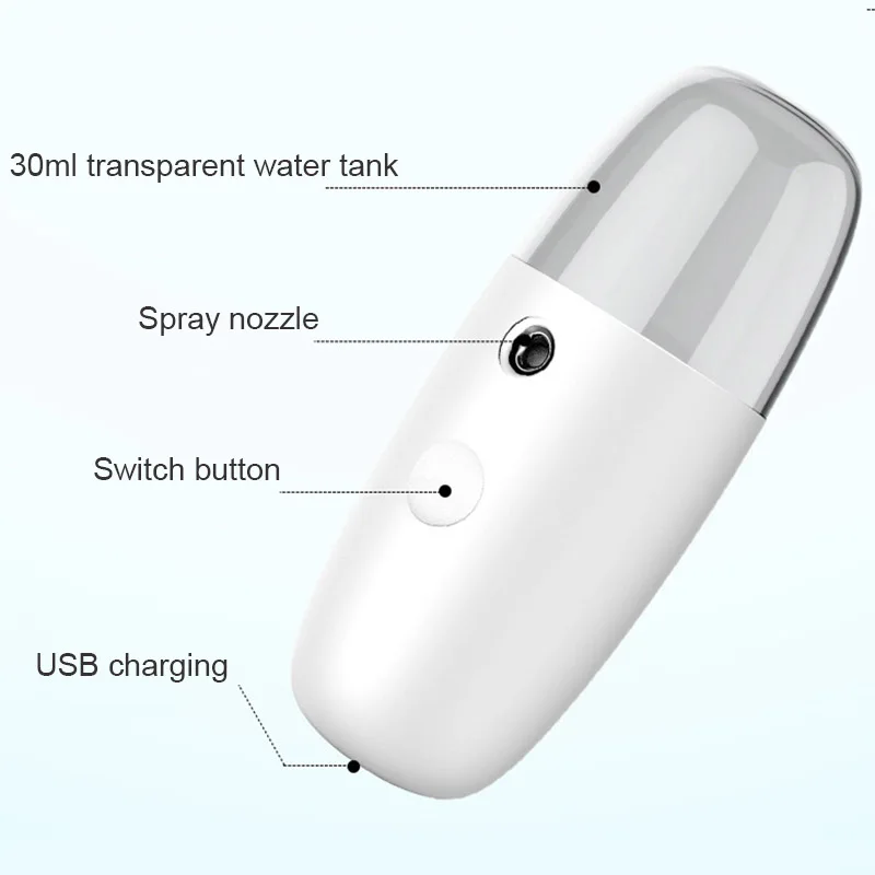 Мини-спрей для лица с нано-туманом, инструмент для пополнения воды для увлажнения кожи, паровой аппарат для лица, нано-распылитель тумана
