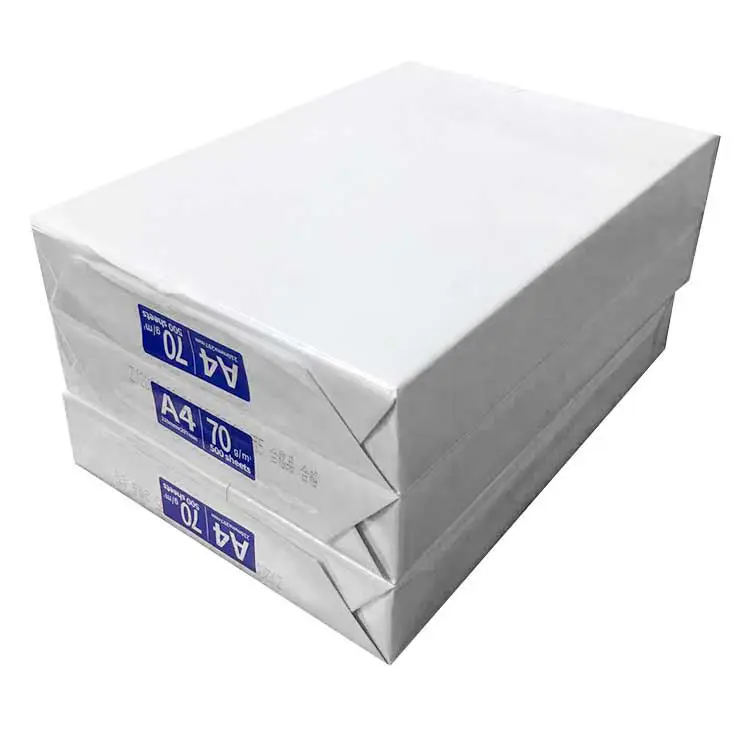 Wholesale supplier offers A4 copy paper in high white for various office needs.