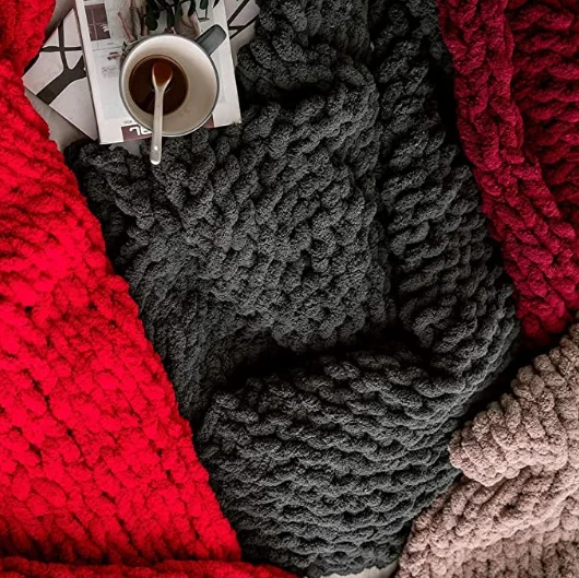 250g Polyester Bulky Crochet Blanket Hand Dyed Fluffy Super Thick Chunky Chenille Yarn