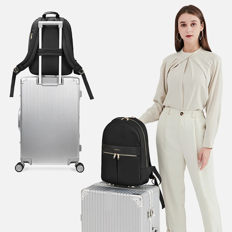 Custom Logo Durable Business Travel Waterproof Black Women Laptop Backpack Cheap 13.3/14/15.6 Inch Student Laptop Backpack