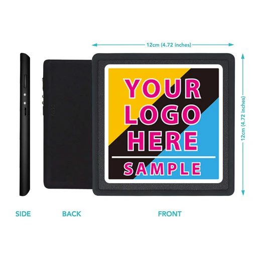 High quality 12 x 12cm LED sign U square rechargeable can do any customized logos