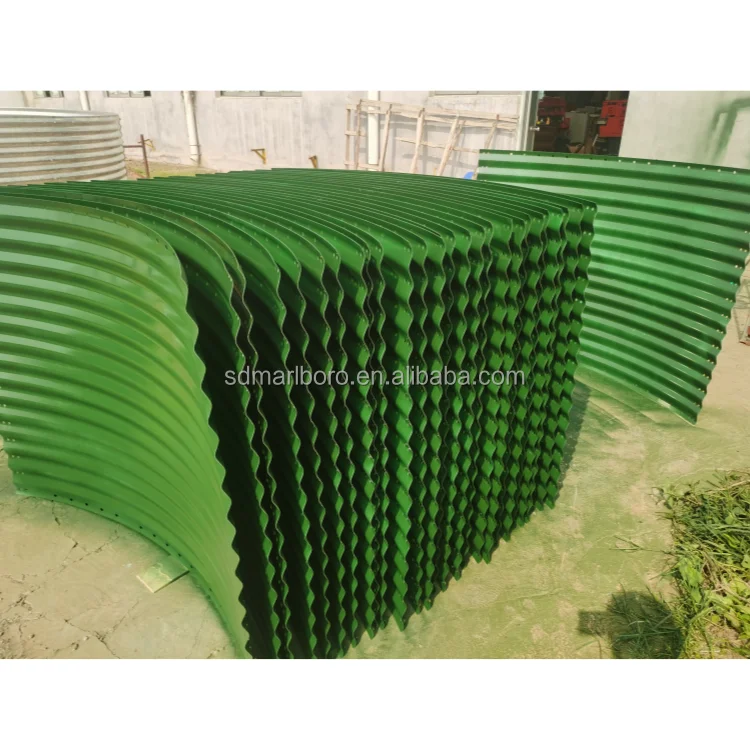 Customized Colour Galvanized Steel Plate Tank For Fish Shrimp Farming Pond With PVC Membrane Liner Inside