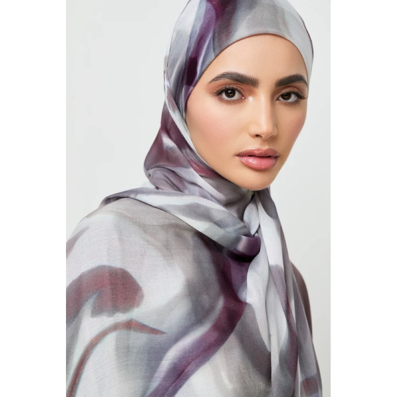 FRC printed georgette scarf printed korean chiffon shimmer hijab crepe georgette kimono printed chiffon silk scarf  shawl