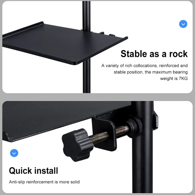  Universal Sound Card Tray Live Broadcast Microphone Mic Rack Stand Phone Clip Holder Black Music