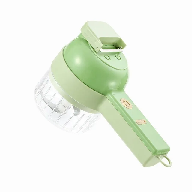 4 in 1 Handheld Electric Vegetable Cutter Wireless Food Processor for Garlic Pepper Chili Onion Celery Ginger Meat with Brush