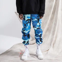 Stock fog couple straight camo printed military casual pants fashion color usa street multi pockets loose cargo pants hot sale