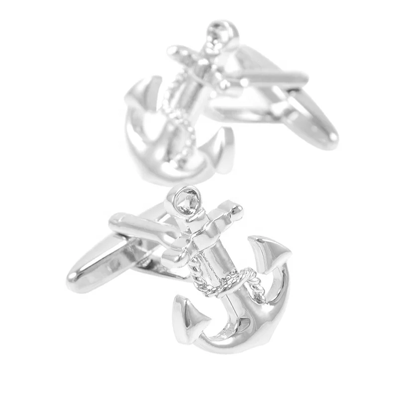 SAVOYSHI Trendy Silver Gold Anchor Cufflinks for Mens Brand Cuff buttons Fashion High Quality Cuff links Gift Jewelry Wholesale