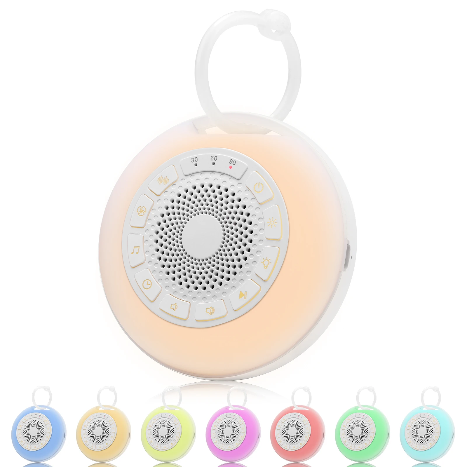 White Noise Machine New Portable High Fidelity Soothing Sounds 7-color Night Light  for Baby Kids Baby Sound Machine