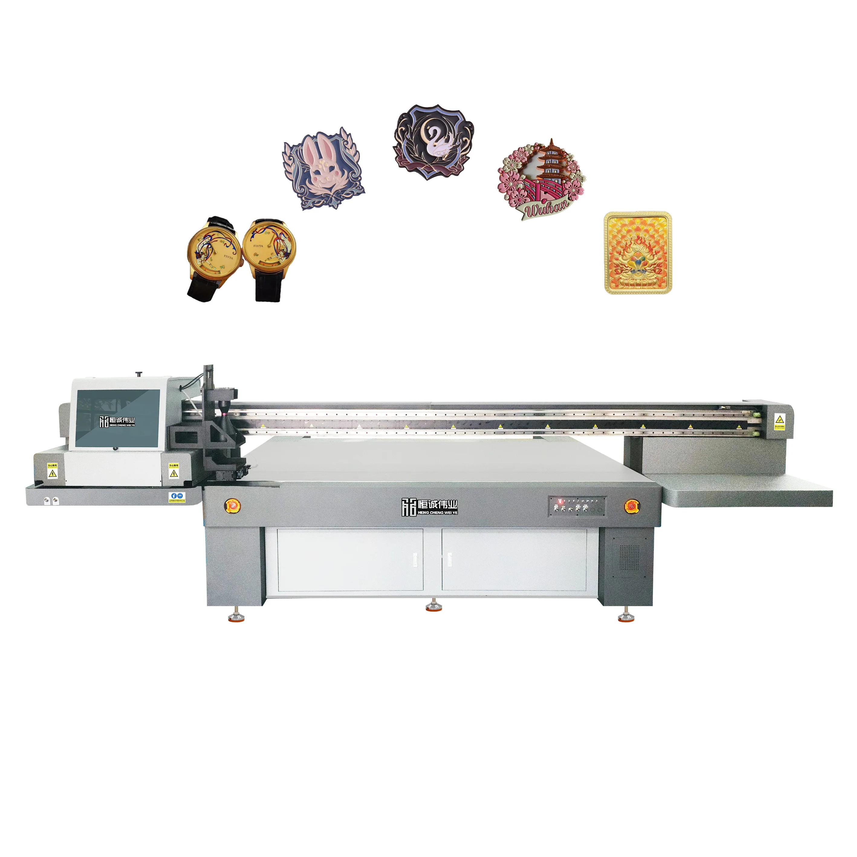 Ricoh Printhead 2513 UV Inkjet Printer with Camera Visual Positioning Industrial Grade Metal Refrigerator Sticker Applications