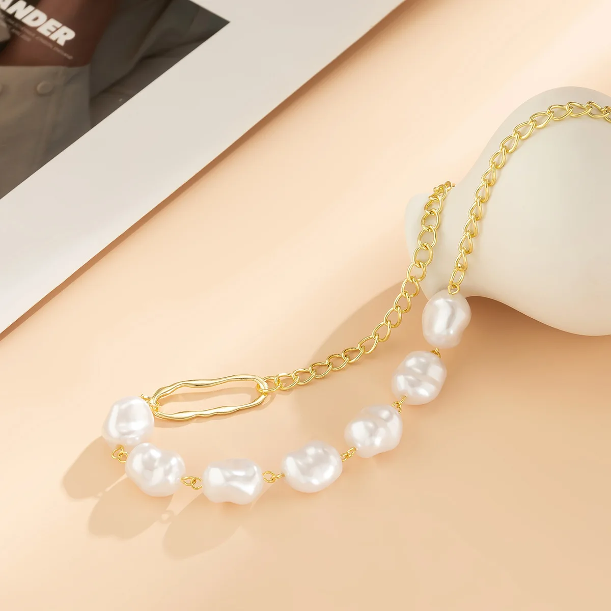 link chain with pearl bead  waistline layers women gold plated waist chain fashion jewelry body chain anklet