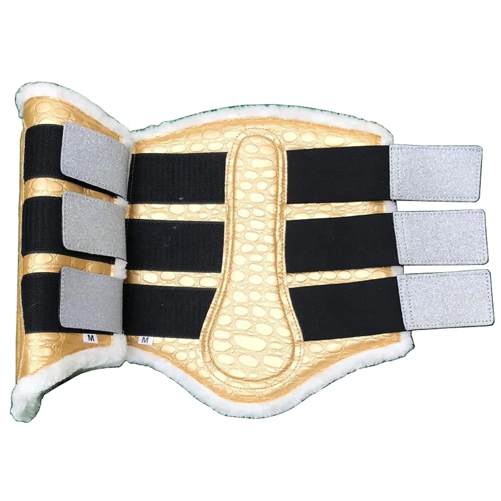 CROCO PATENT FLEECE BRUSHING TENDON BOOTS DRESSAGE TURNOUT