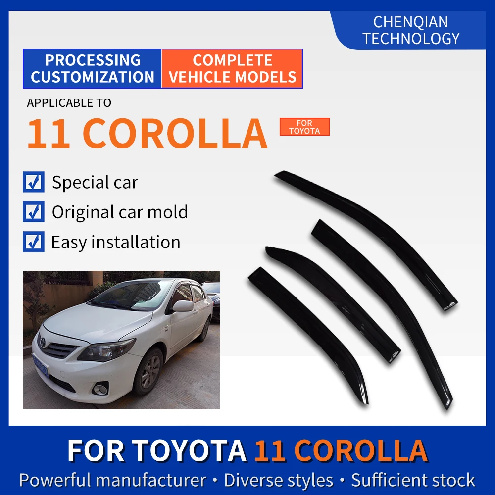 4 Pieces ABS Plastic Car Rain Guard Customizable PC/PS Side Windows Sun Visor Windows visor For Toyota 11 Corolla