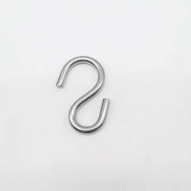 Customized S hook 304 Stainless steel hardware high polished asymmetric S hook