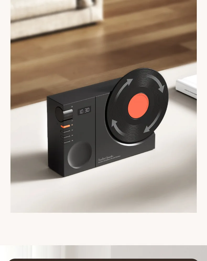 American-Style Retro Bluetooth Speaker Portable Vintage Mini Speaker FM Radio Music Stereo Player For Mobile Phone Black/Speaker