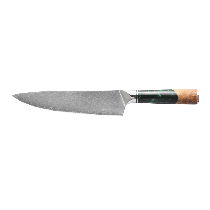Stainless Steel Butcher Cooking Tools Kitchen Knife Damascus Laser Pattern Kitchen Chef Knife