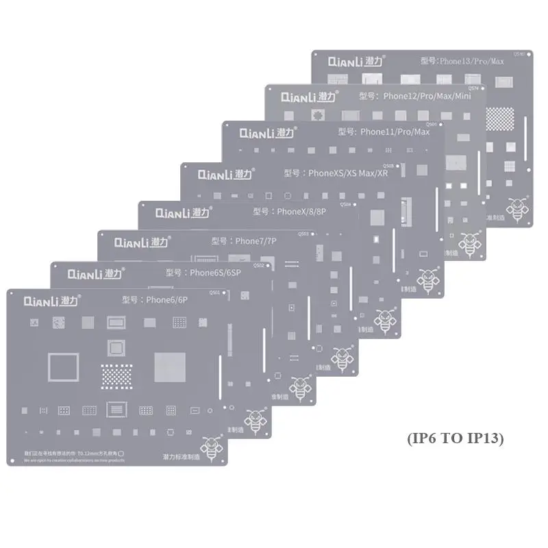 Трафарет Qianli BGA для реболлинга для iPhone 13/12/11 Pro Max/XS/XR/X/8/7/6S, Оловянная паяльная сетка с чипом IC Для ЦПУ, посадки
