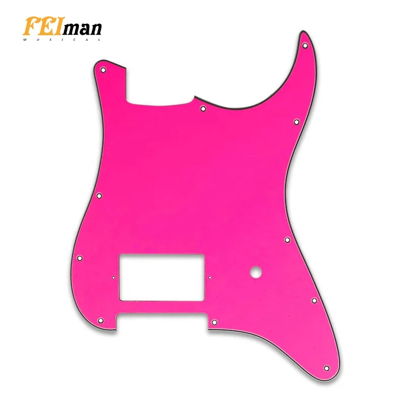 
Pleroo Guitar 11 Screw Holes Tom Delonge Stratocaster Guitar With one bridge PAF Humbucker pickguards for fender <span style=