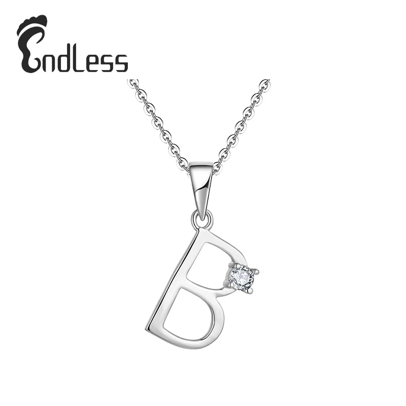 Hot selling personalized boutique jewelry 925 sterling silver zircon necklace retro letter charm necklace for women