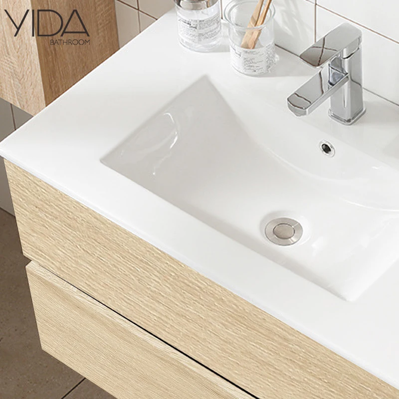 Best Price Plywood Vanities Modern Bathroom Cabinet Wood with LED Mirror