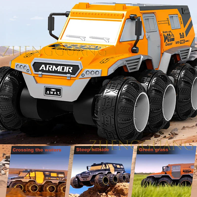 Zhengguang Toys 8WD 2.4G Amphibious Remote Control Waterproof Armoured Off-road Vehicle Climbing RC Car for Children