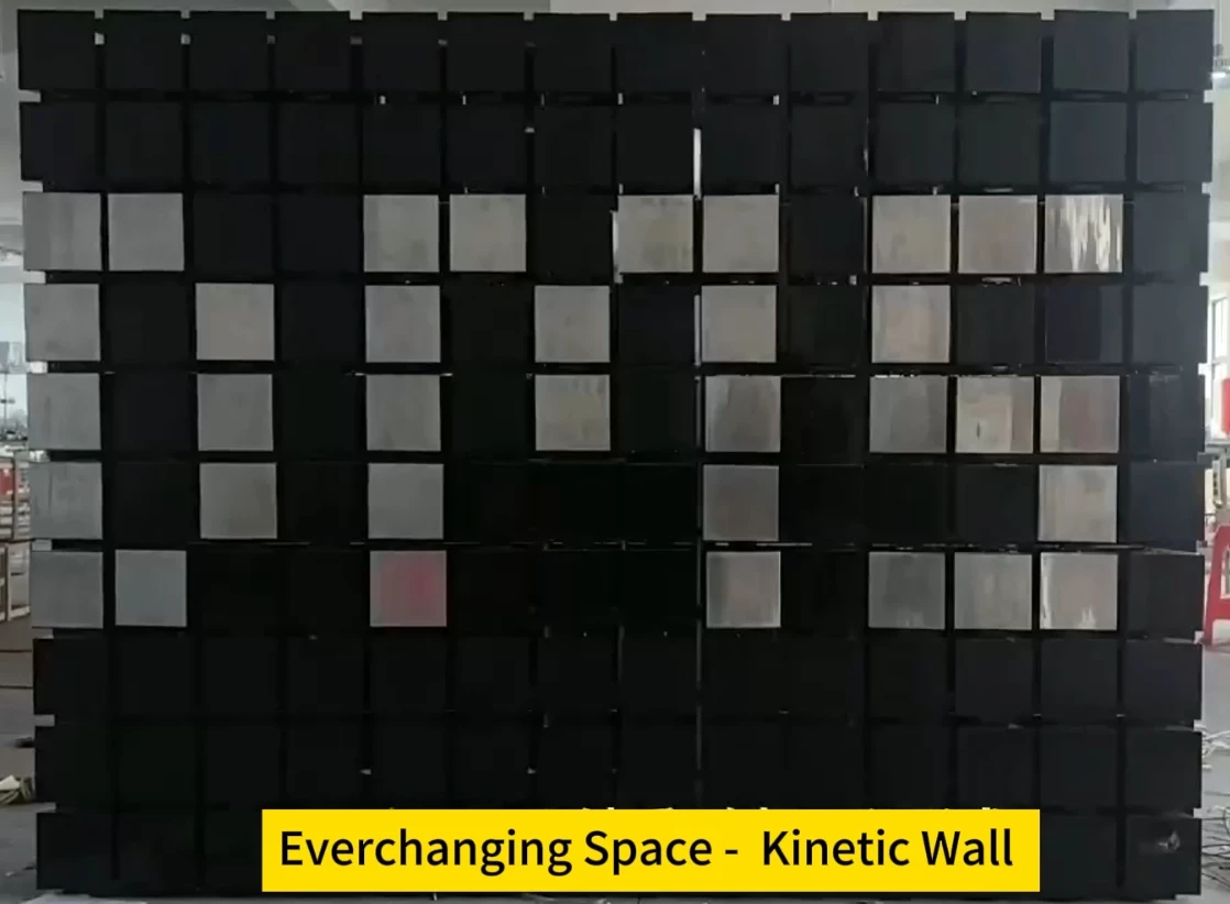 Kinetic Interactive Wall Decoration Dynamic Flipping Triangle Block Installation for Event Exhibition Display