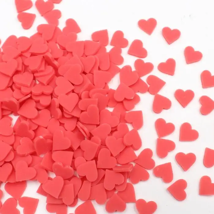New Design Red Heart Polymer Slices Diy Accessories Clay Fruit for