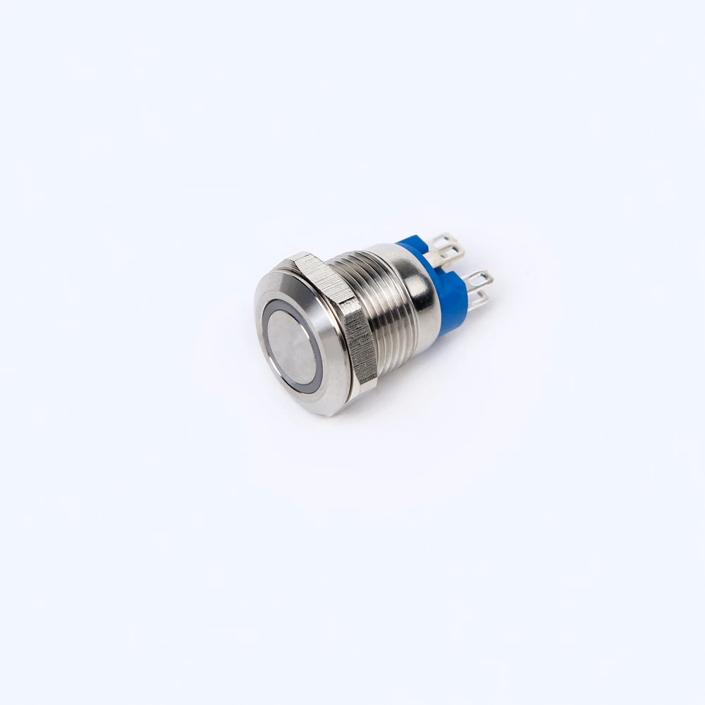 12mm anti vandal push button switch 3 -color RGB led color IP67 waterproof (PM121F-10E/J/RGB/12V/S)